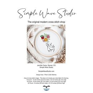Subversive Middle Finger Female Women Wildflowers - Cross Stitch Pattern‎